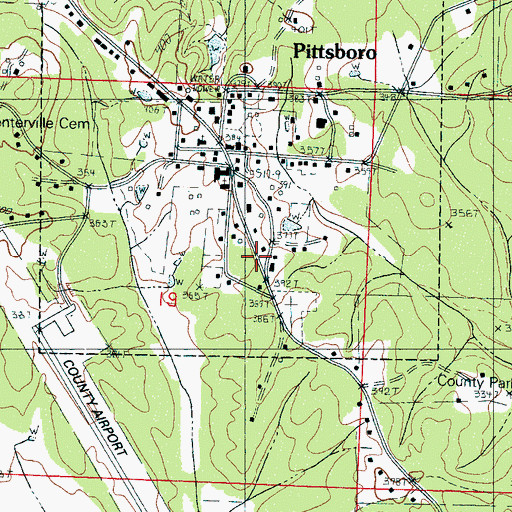 Topographic Map of Calhoun County, MS