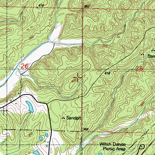 Topographic Map of Chickasaw County, MS