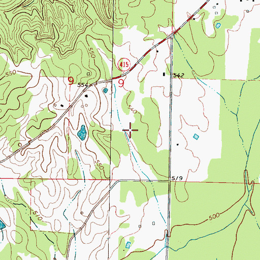 Topographic Map of Choctaw County, MS