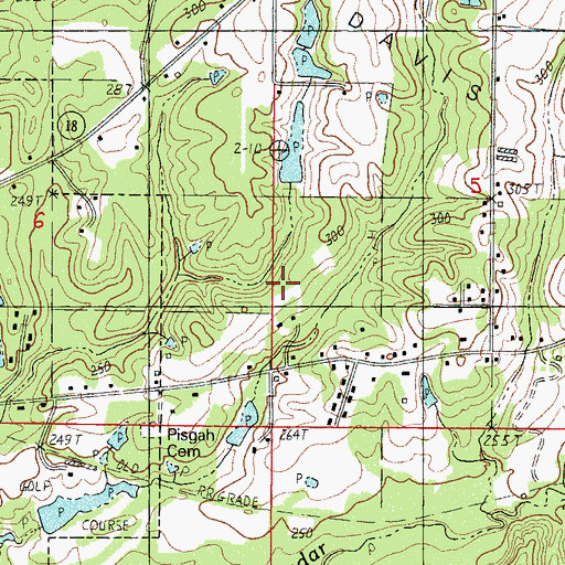 Topographic Map of Clarke County, MS