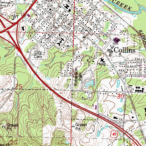 Topographic Map of Covington County, MS