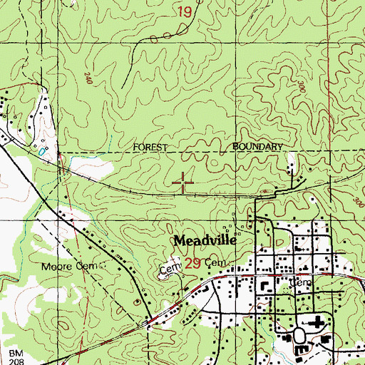 Topographic Map of Franklin County, MS