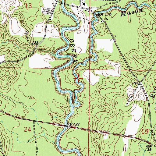 Topographic Map of Greene County, MS