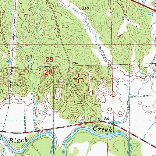 Topographic Map of Holmes County, MS