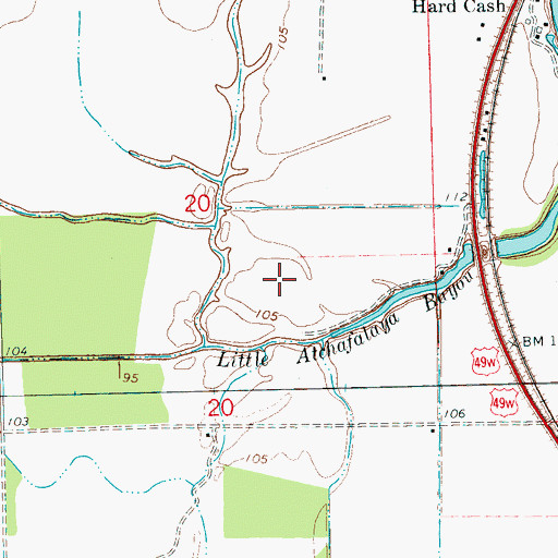 Topographic Map of Humphreys County, MS