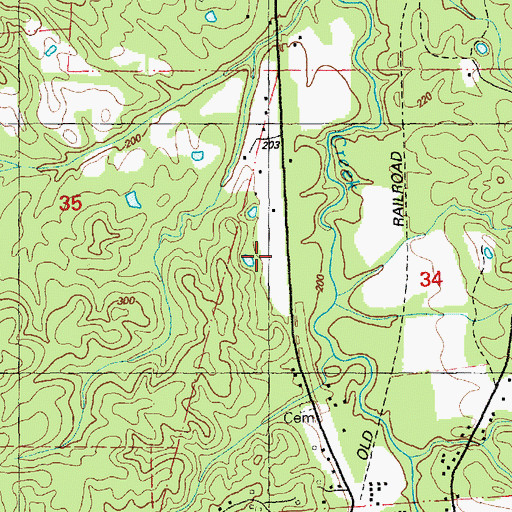 Topographic Map of Jefferson County, MS