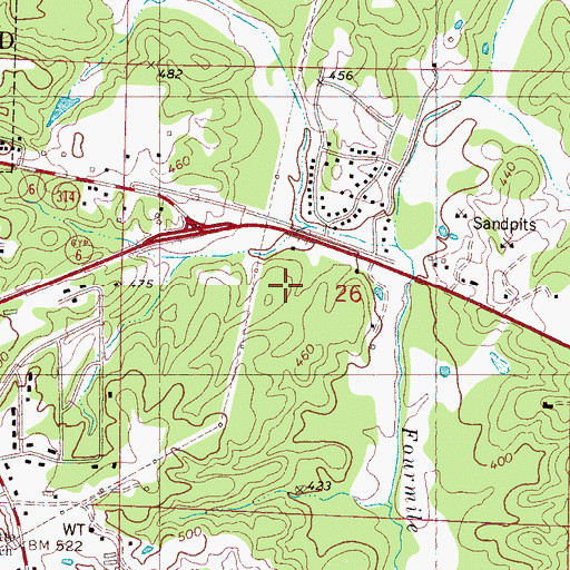 Topographic Map of Lafayette County, MS