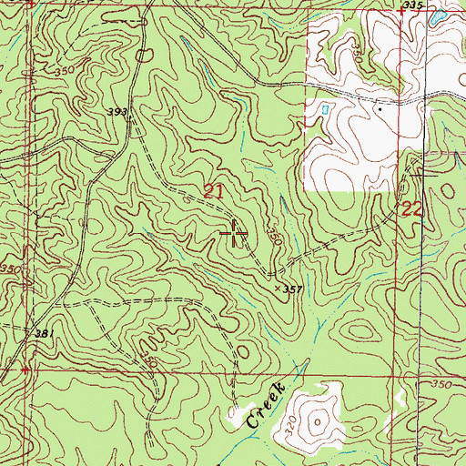 Topographic Map of Lamar County, MS