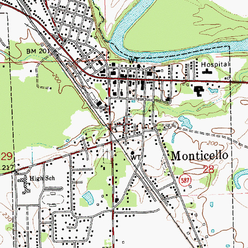 Topographic Map of Lawrence County, MS