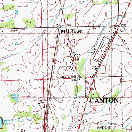 Topographic Map of Madison County, MS