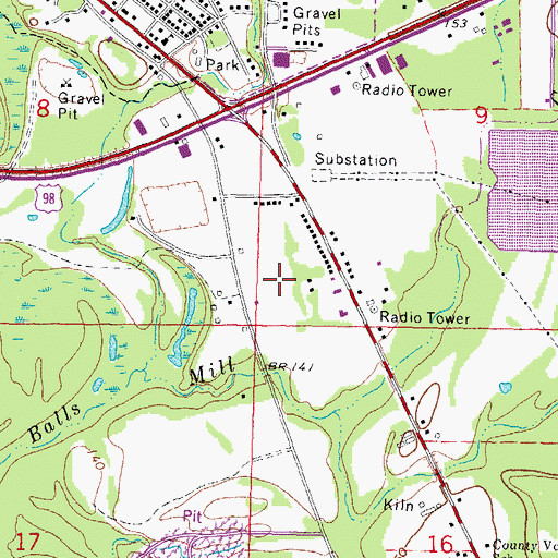 Topographic Map of Marion County, MS