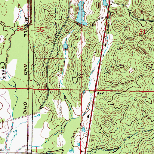 Topographic Map of Newton County, MS