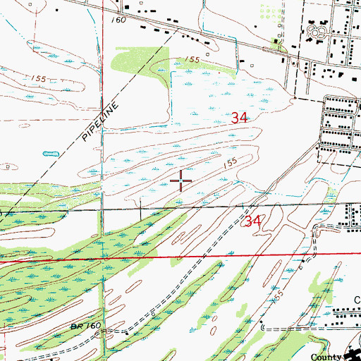 Topographic Map of Quitman County, MS