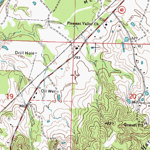 Topographic Map of Simpson County, MS