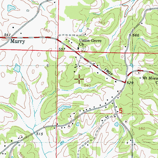 Topographic Map of Tippah County, MS