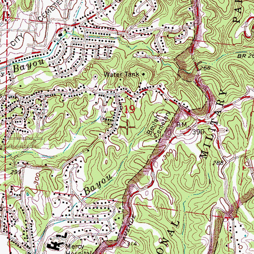 Topographic Map of Warren County, MS