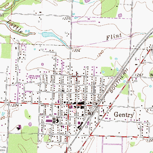 Topographic Map of Township of Gentry (historical), AR