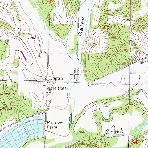 Topographic Map of Township of Logan (historical), AR