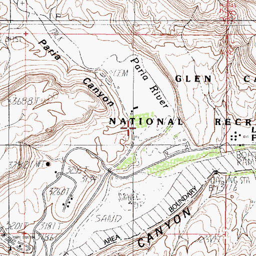 Topographic Map of Lees Ferry (historical), AZ