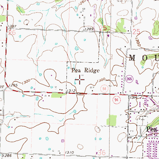 Topographic Map of Township of Mount Vernon (historical), AR