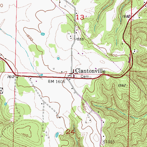Topographic Map of Township of Roller Ridge (historical), AR