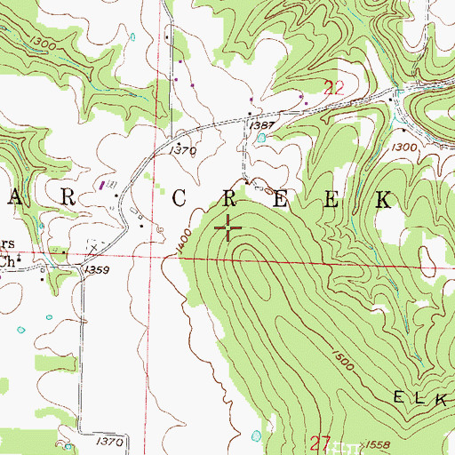 Topographic Map of Township of Sugar Creek (historical), AR