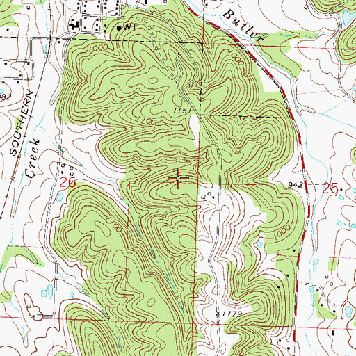 Topographic Map of Township of Sulphur Springs (historical), AR