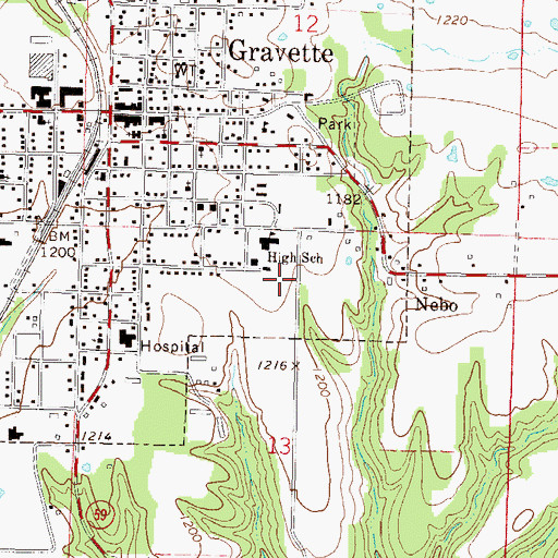 Topographic Map of Township of Wallace (historical), AR