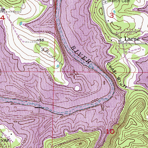 Topographic Map of Township of Walnut (historical), AR