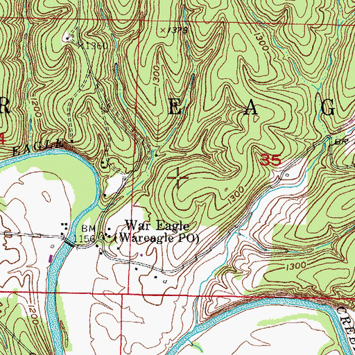 Topographic Map of Township of War Eagle (historical), AR