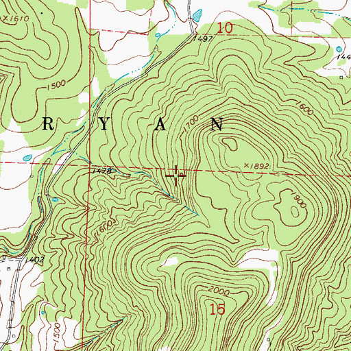 Topographic Map of Township of Bryan, AR