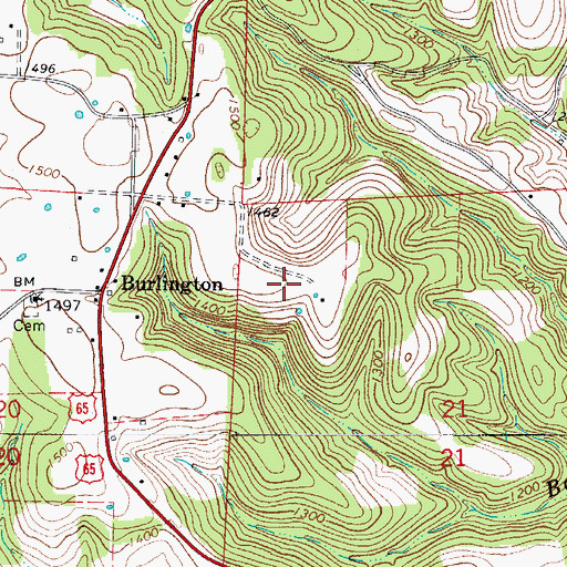 Topographic Map of Township of Long Creek, AR