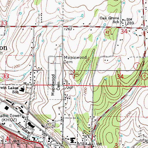 Topographic Map of Township of North Harrison, AR