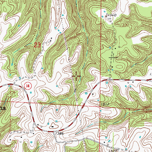 Topographic Map of Township of Omaha, AR