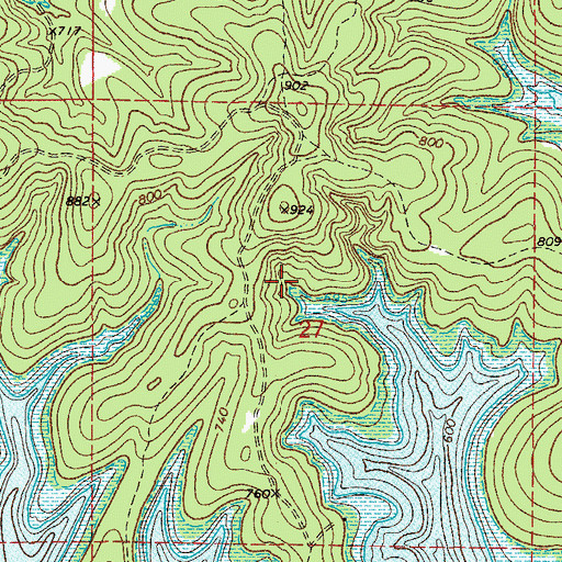 Topographic Map of Township of Cedar Creek (historical), AR
