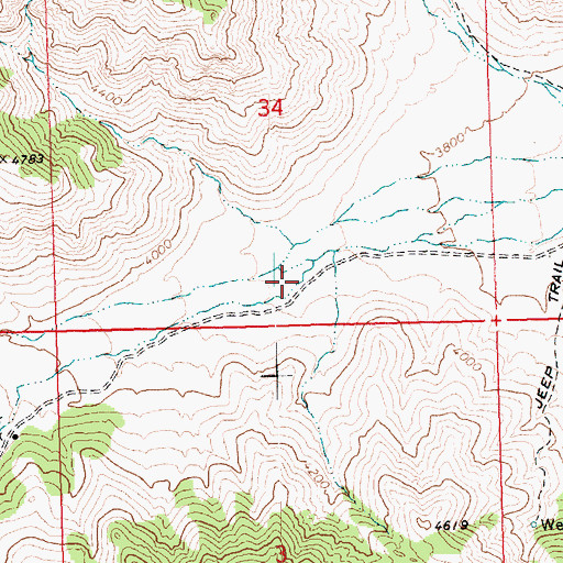 Topographic Map of Left Fork Vock Canyon, AZ