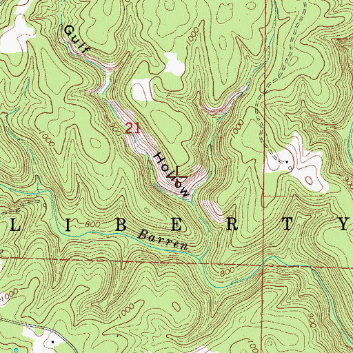 Topographic Map of Township of Liberty (historical), AR