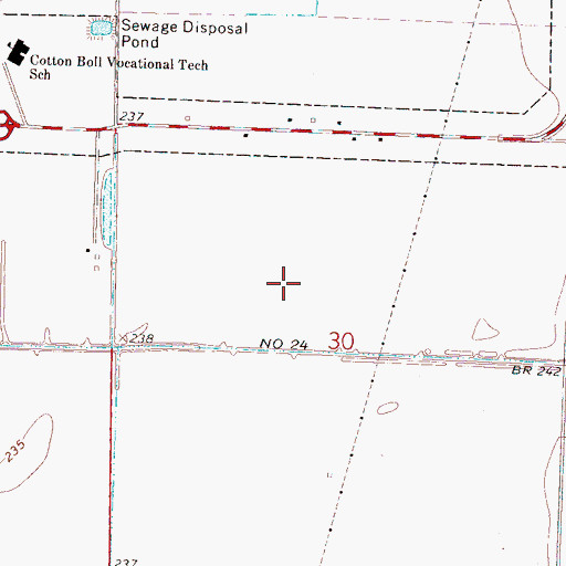 Topographic Map of Township of Burdette, AR