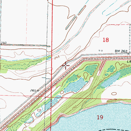 Topographic Map of Township of Canadian, AR