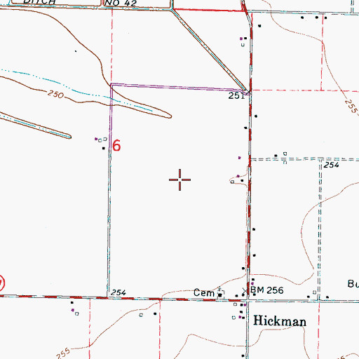 Topographic Map of Township of Hickman (historical), AR