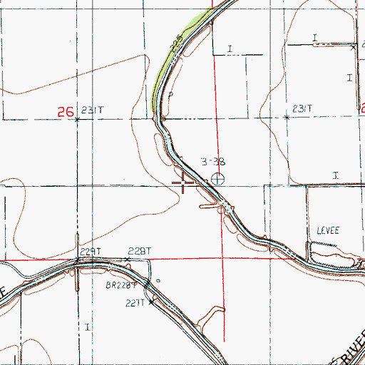 Topographic Map of Township of Little River, AR