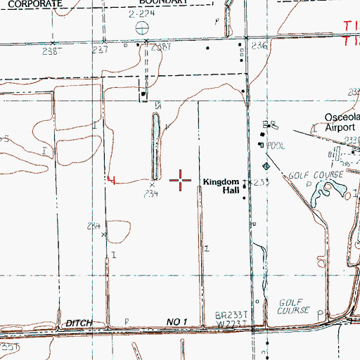 Topographic Map of Township of Monroe, AR