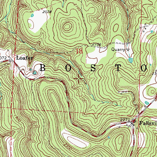 Topographic Map of Township of Boston, AR