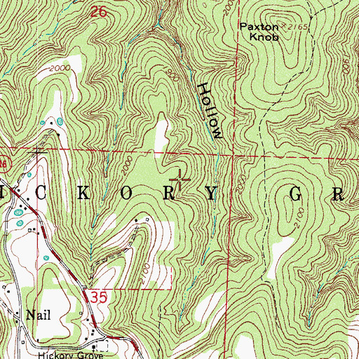 Topographic Map of Township of Hickory Grove, AR
