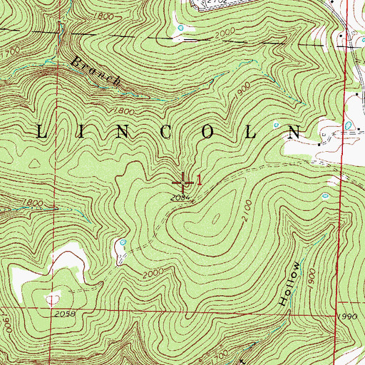 Topographic Map of Township of Lincoln, AR
