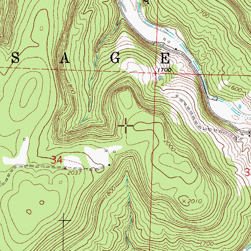 Topographic Map of Township of Osage, AR