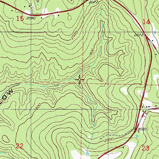 Topographic Map of Township of Richland, AR