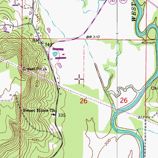 Topographic Map of Township of Burnett, AR