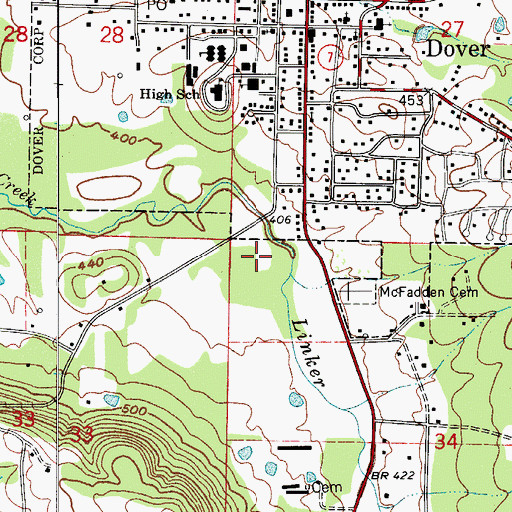 Topographic Map of Township of Dover, AR