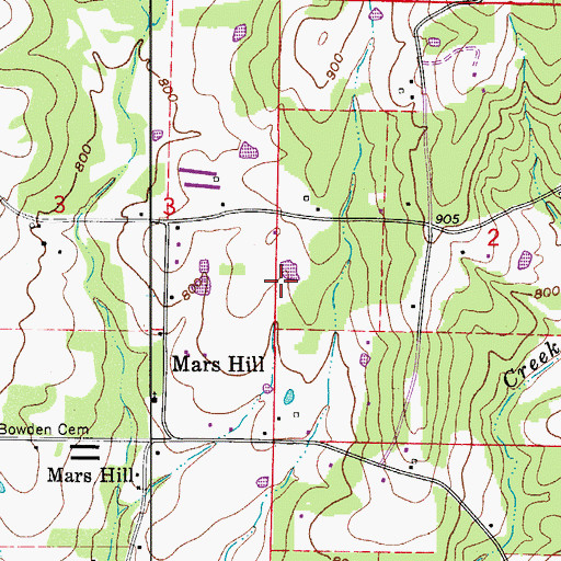 Topographic Map of Township of Gum Log, AR